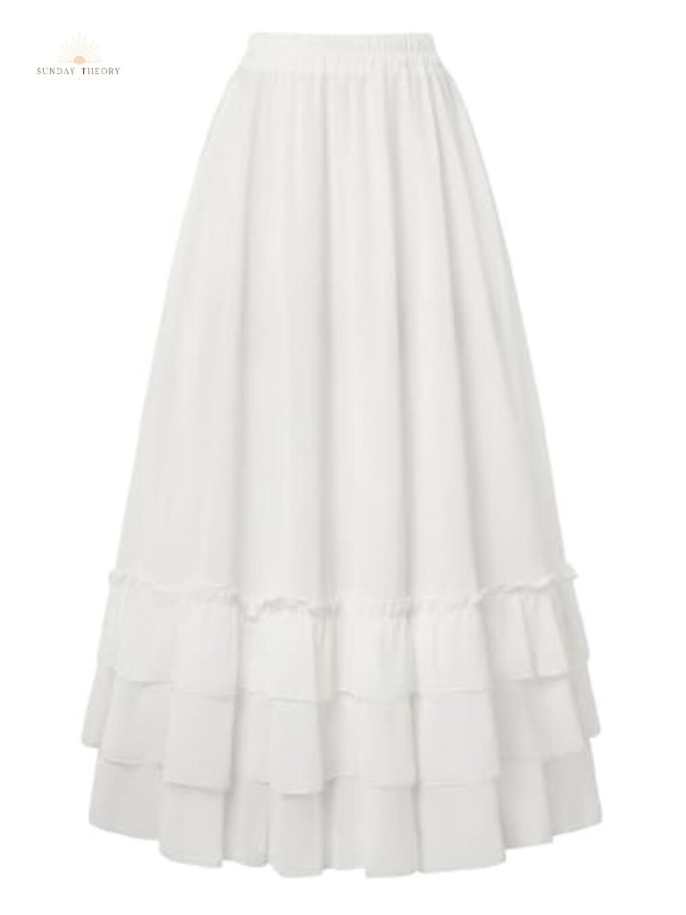 Renaissance Tiered Ruffle Chiffon Maxi Skirt for Women